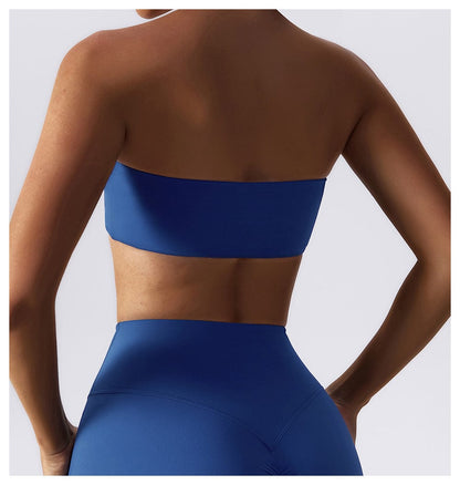 Women Strapless Tube Top Fitness Yoga Bandeau Bra