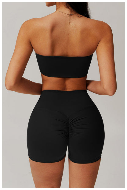 Women Strapless Tube Top Fitness Yoga Bandeau Bra