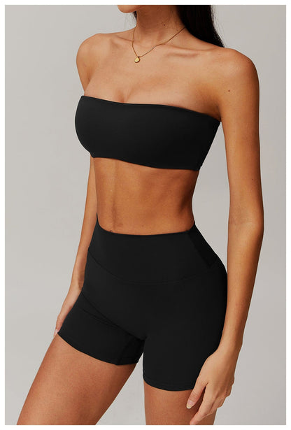 Women Strapless Tube Top Fitness Yoga Bandeau Bra
