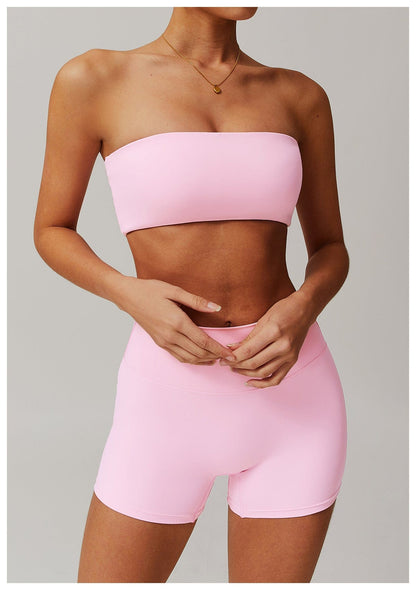 Women Strapless Tube Top Fitness Yoga Bandeau Bra