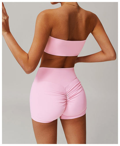 Women Strapless Tube Top Fitness Yoga Bandeau Bra