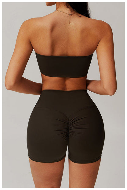 Women Strapless Tube Top Fitness Yoga Bandeau Bra