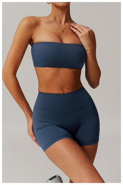 Women Strapless Tube Top Fitness Yoga Bandeau Bra