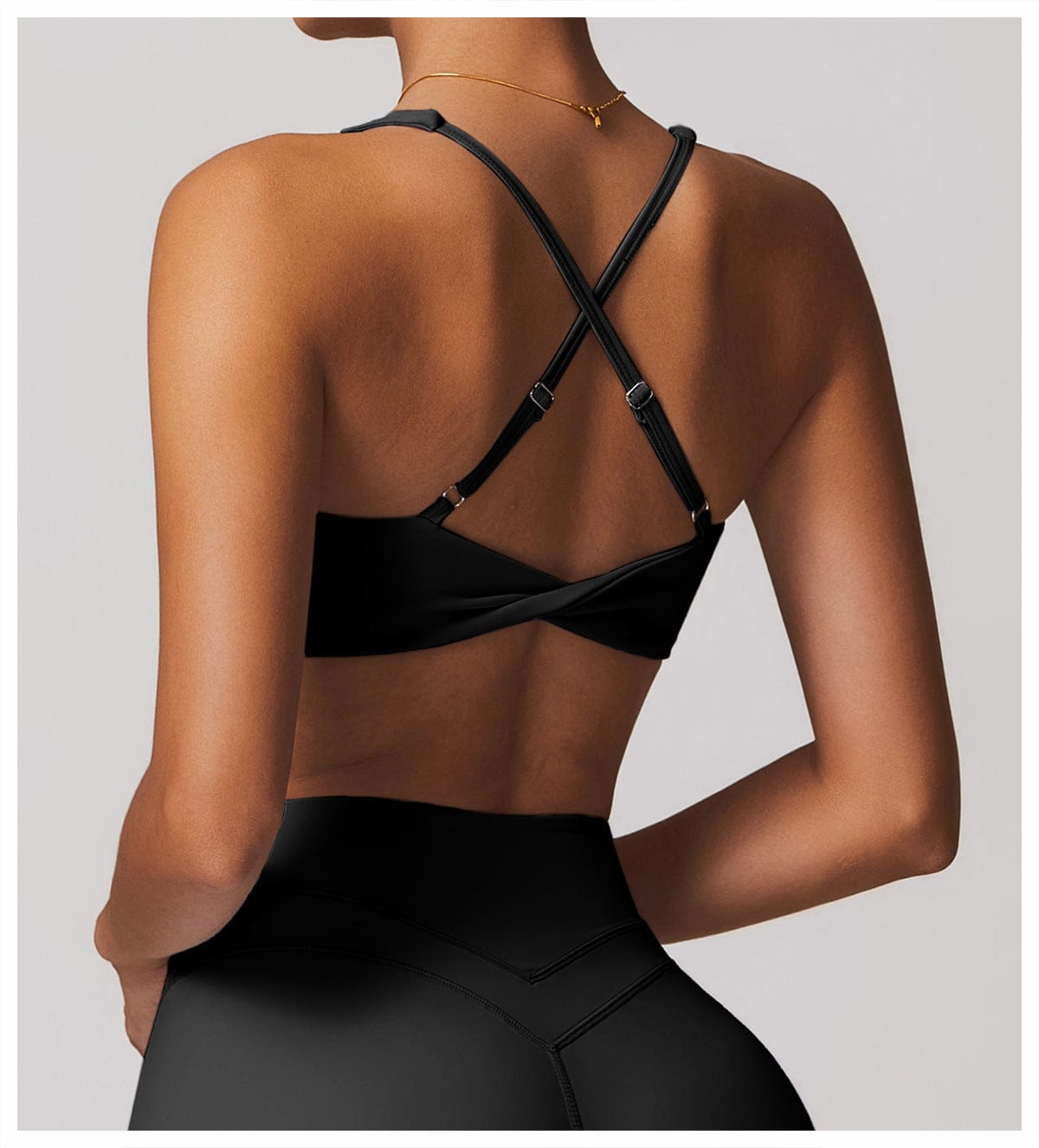 Women Support Sports Yoga Bra with Adjustable Cross Shoulder Straps