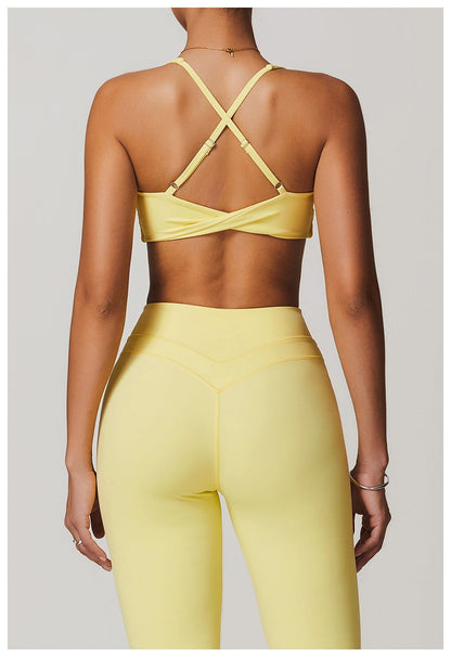 Women Support Sports Yoga Bra with Adjustable Cross Shoulder Straps