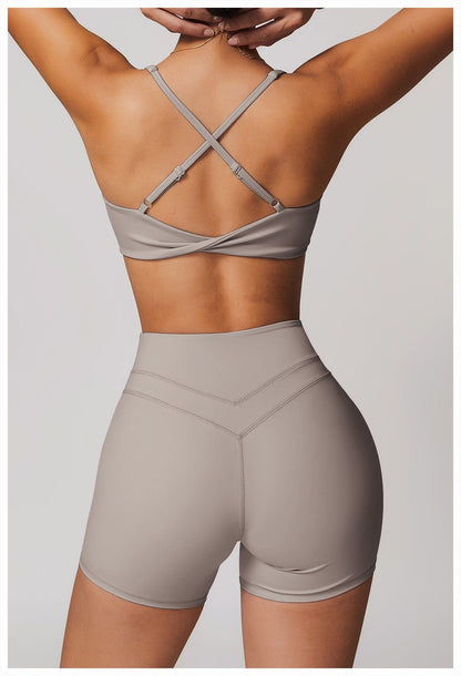 Women Support Sports Yoga Bra with Adjustable Cross Shoulder Straps