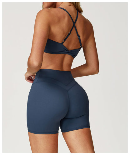Women Support Sports Yoga Bra with Adjustable Cross Shoulder Straps