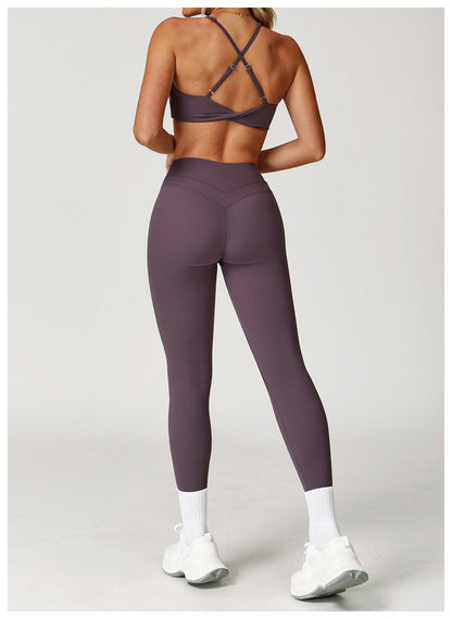 Women Support Sports Yoga Bra with Adjustable Cross Shoulder Straps