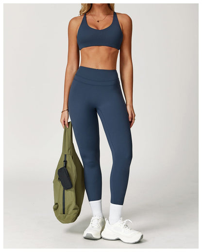 Women Support Sports Yoga Bra with Adjustable Cross Shoulder Straps