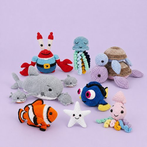 9 in 1 Undersea Snuggle Squad Crochet Pattern + FREE GIFT 🎁