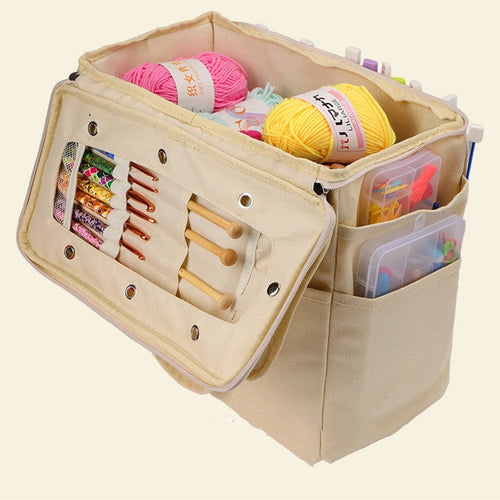 Large-Capacity Crochet Accessory Organizer Tote For Outdoor Travel