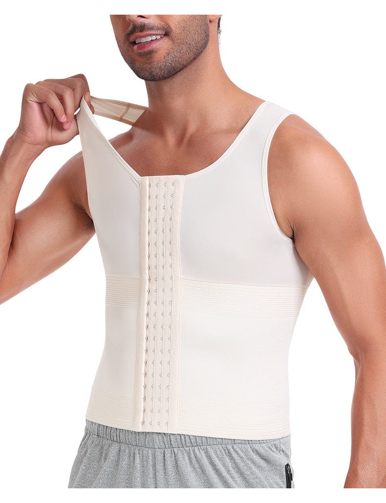 Men Tummy Control Compression Shirt Tank Top with Hook and Eye Closure