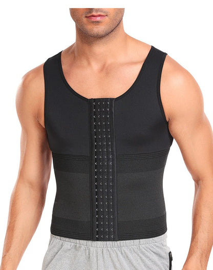 Men Tummy Control Compression Shirt Tank Top with Hook and Eye Closure