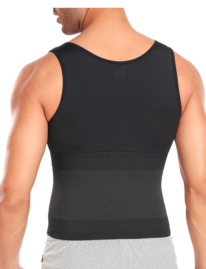 Men Tummy Control Compression Shirt Tank Top with Hook and Eye Closure