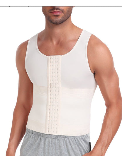 Men Tummy Control Compression Shirt Tank Top with Hook and Eye Closure