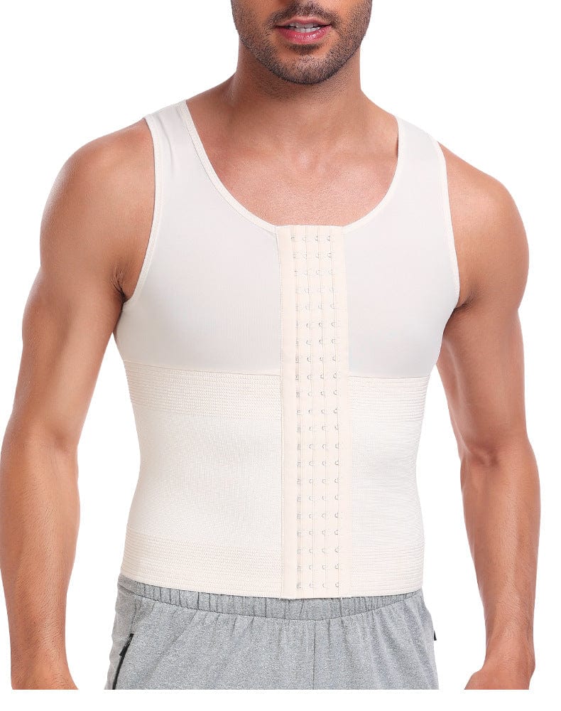 Men Tummy Control Compression Shirt Tank Top with Hook and Eye Closure
