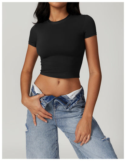 Women’s Quick Dry Workout Crop Top Shaping, Breathable, Stretchable Activewear for Gym, Yoga & Running