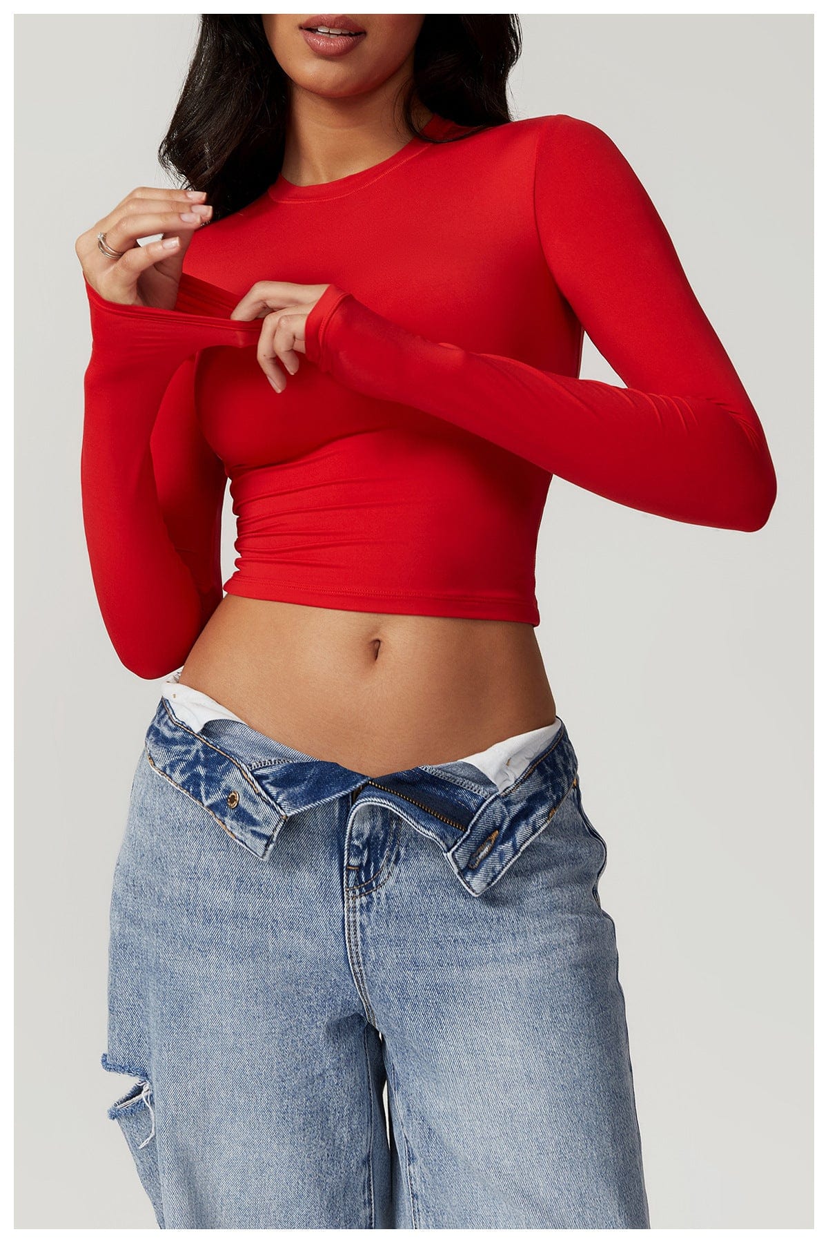 Women Seamless Long Sleeve Yoga Shaping Crop Top