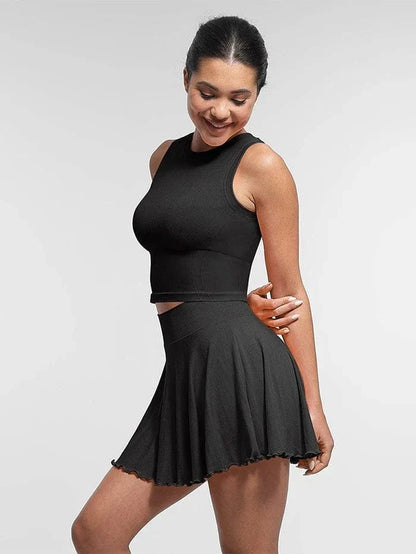Seamless Supportive Sport Yoga Active Wear Crop Top with Built-In Bra & Adjustable Cups