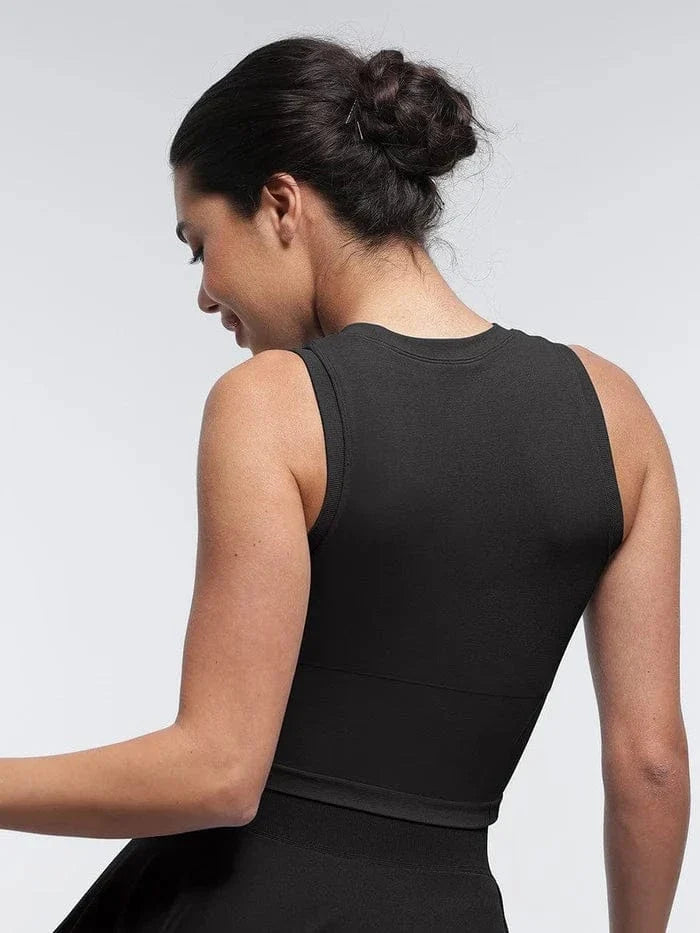 Seamless Supportive Sport Yoga Active Wear Crop Top with Built-In Bra & Adjustable Cups