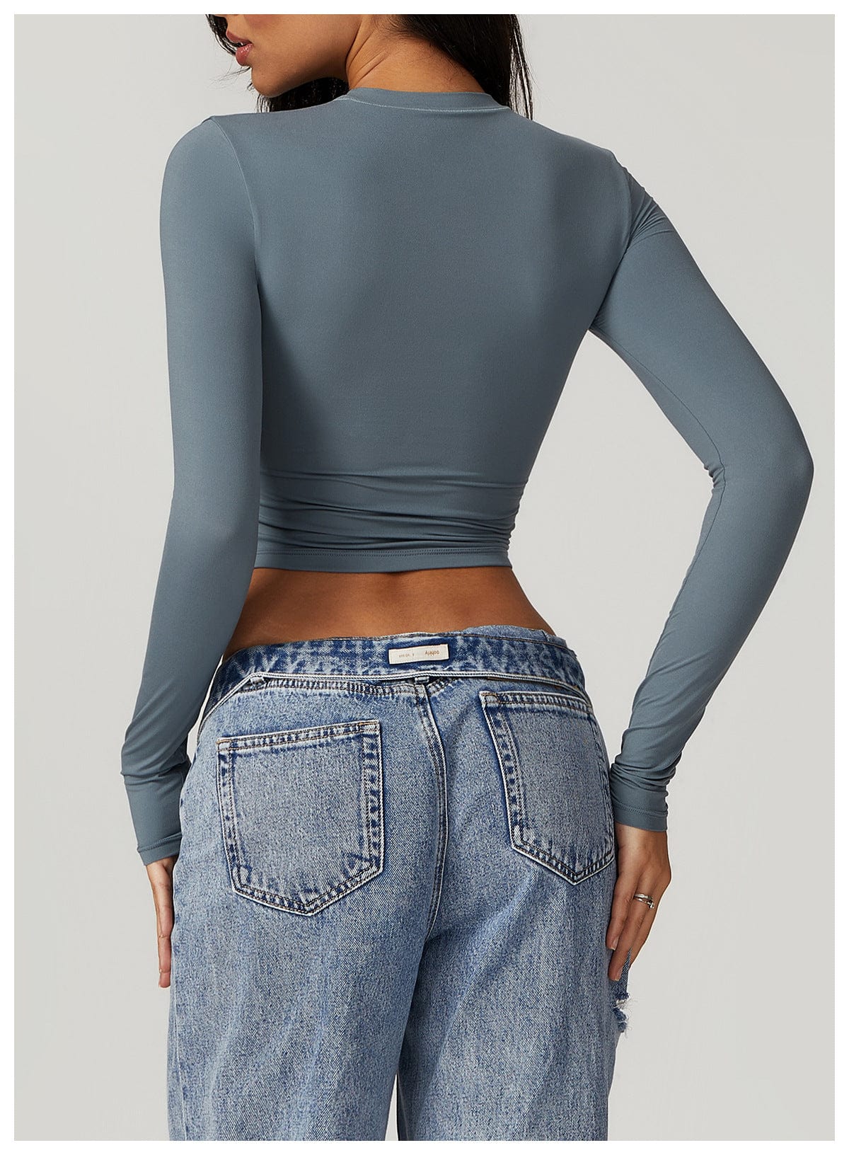 Women Seamless Long Sleeve Yoga Shaping Crop Top