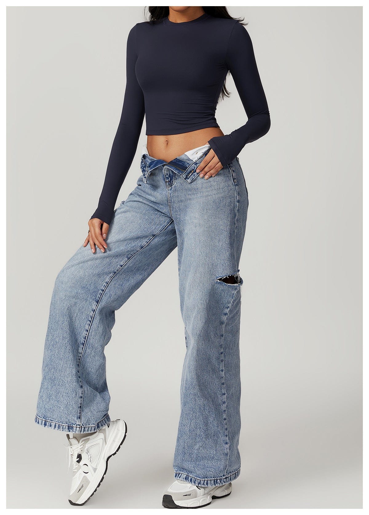 Women Seamless Long Sleeve Yoga Shaping Crop Top