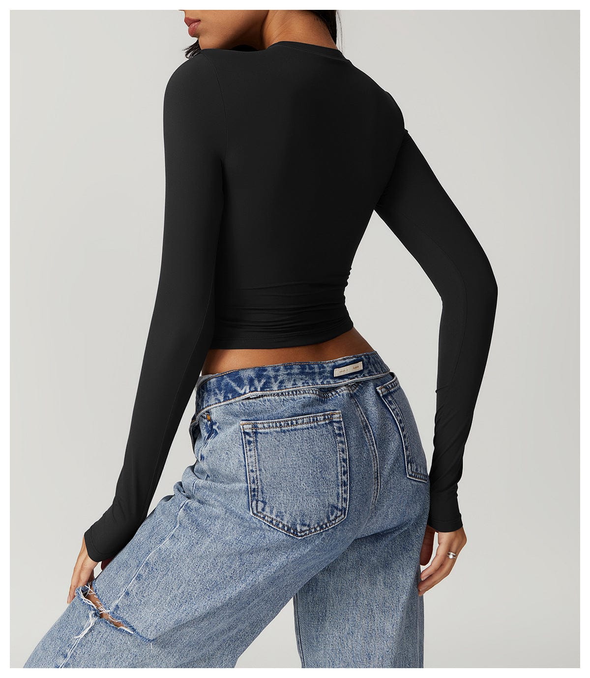 Women Seamless Long Sleeve Yoga Shaping Crop Top