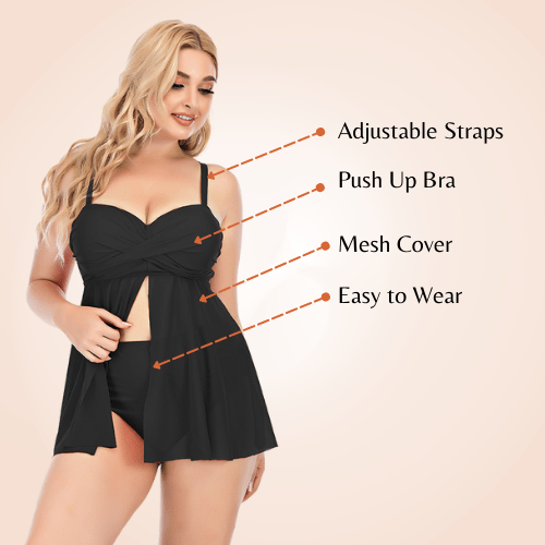 Twist Heart Shape Bust Front Mesh Two-Piece Bikinis