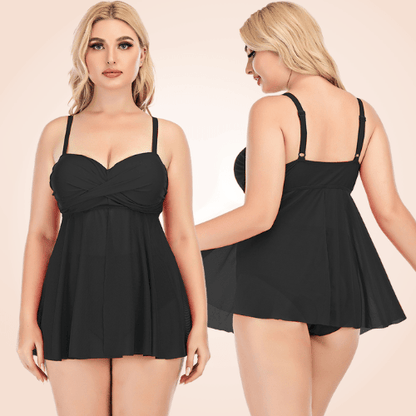 Twist Heart Shape Bust Front Mesh Two-Piece Bikinis