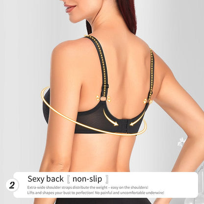 Push Up Ultra Thin Underwired Black Mesh Bra
