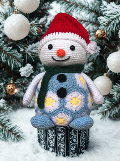 Snowman African flowers Crochet Pattern