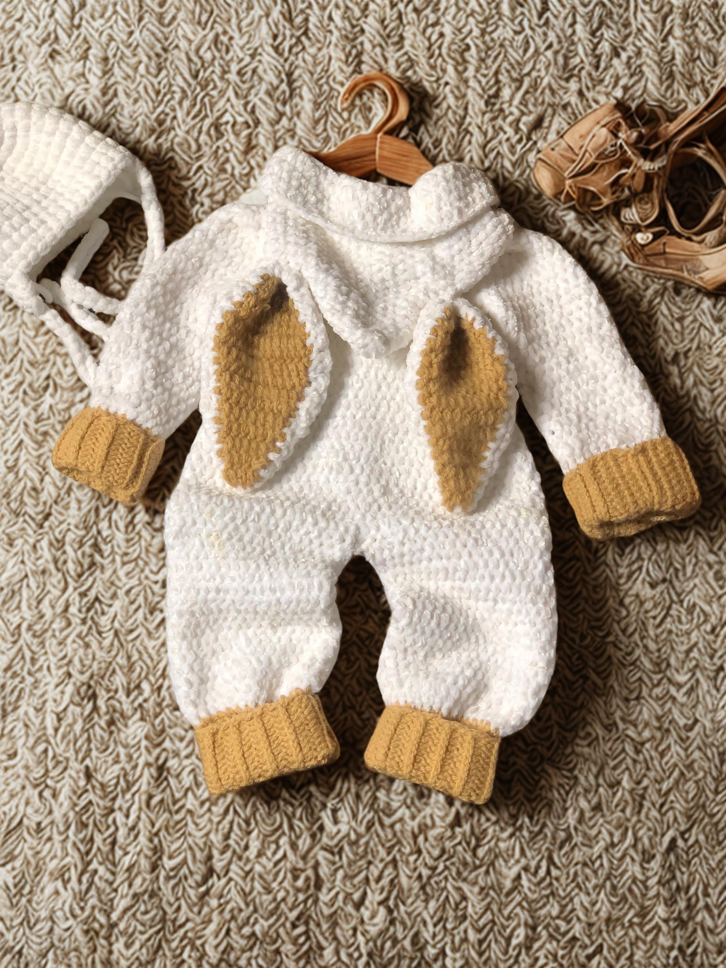 Bunny Baby Jumpsuit, Hat & Shoes Crochet Pattern