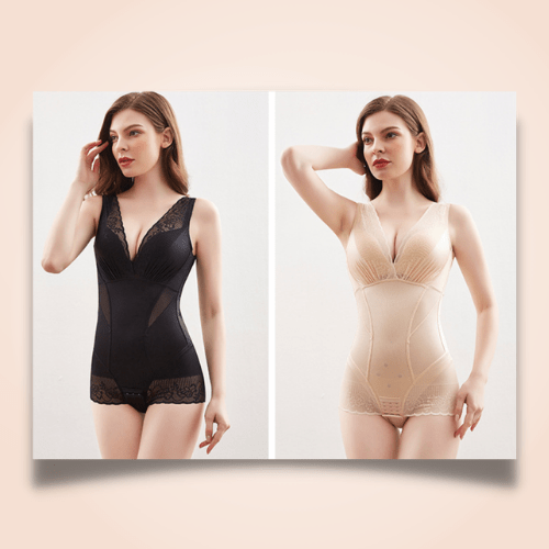 Full Body Tummy Control Butt Lifter V Front Lace Bodysuit
