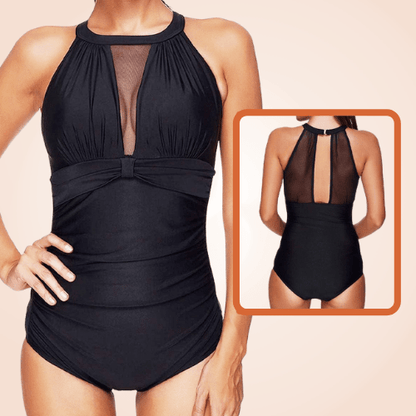 High Neck Mesh One Piece Swimsuit