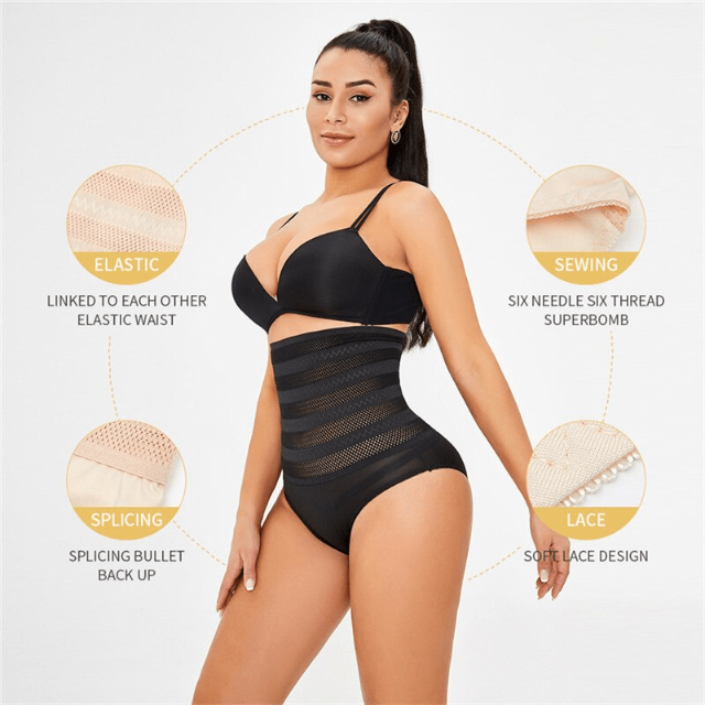 High Waist Mesh Tummy Control Shapewear Brief