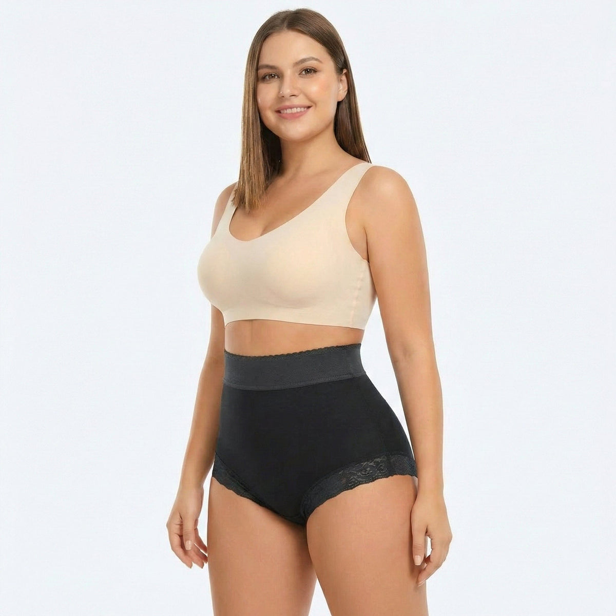 Women High Waist Cincher Lace Shaping Briefs
