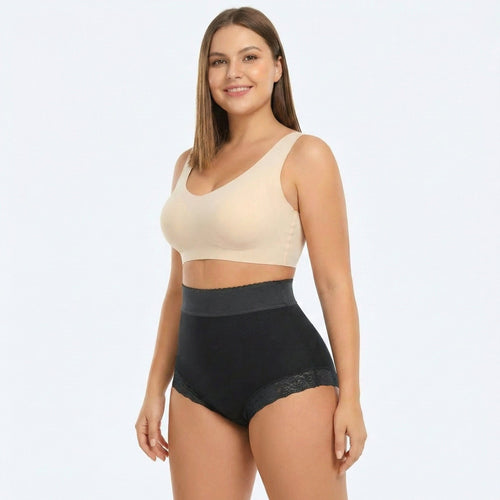 Women High Waist Cincher Lace Shaping Briefs