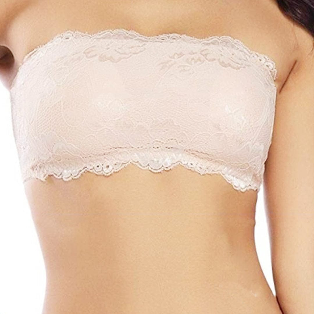 Invisible Bandeau Floral Lace Tube Strapless Bra