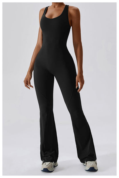 Backless Flared Tummy Control Shaping Jumpsuit For Women
