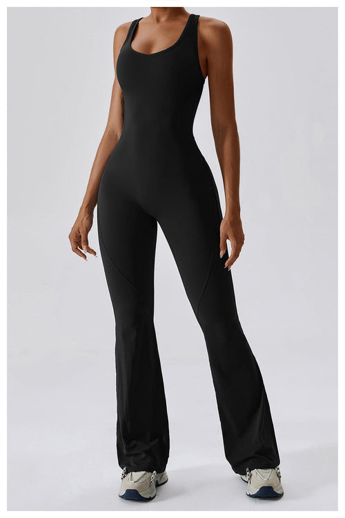 Backless Flared Tummy Control Shaping Jumpsuit For Women