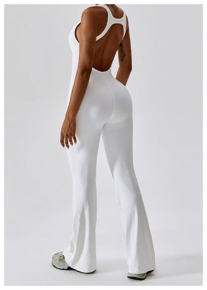 Backless Flared Tummy Control Shaping Jumpsuit For Women