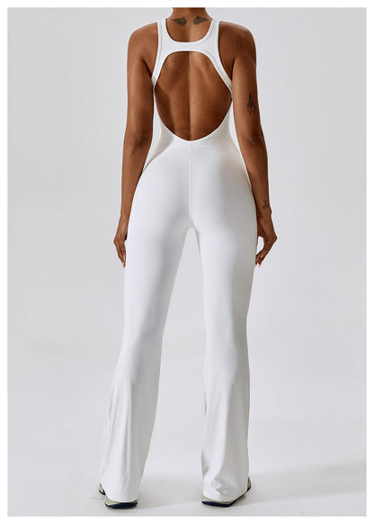 Backless Flared Tummy Control Shaping Jumpsuit For Women