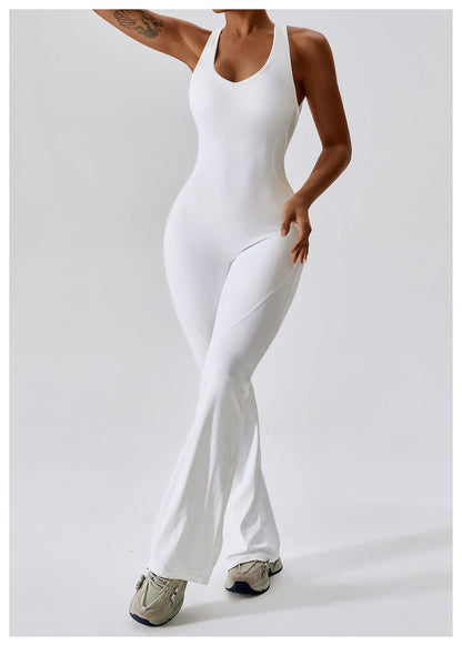 Backless Flared Tummy Control Shaping Jumpsuit For Women