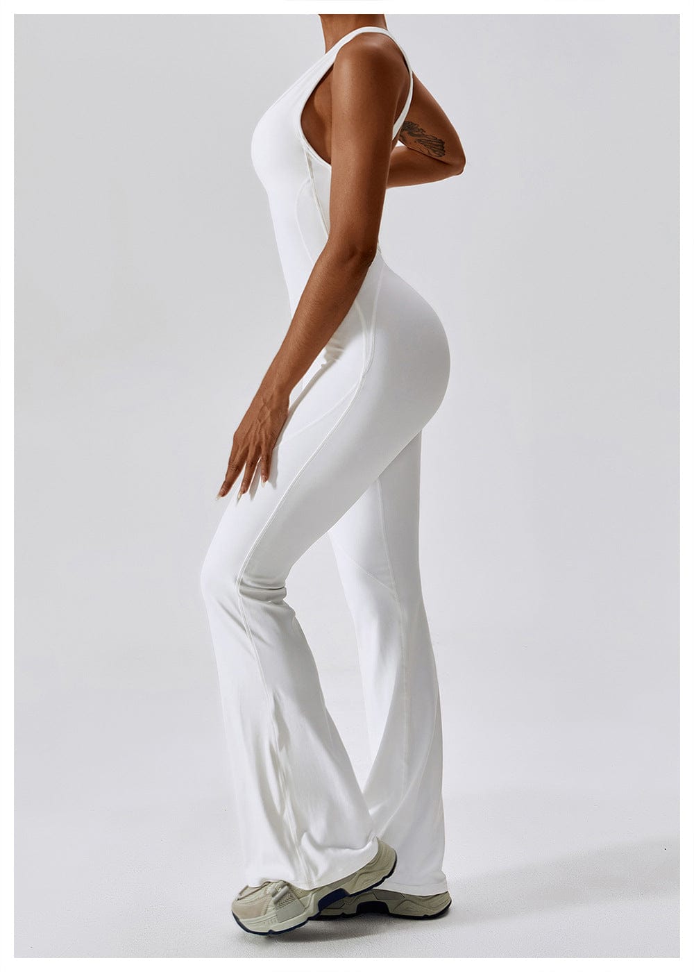 Backless Flared Tummy Control Shaping Jumpsuit For Women