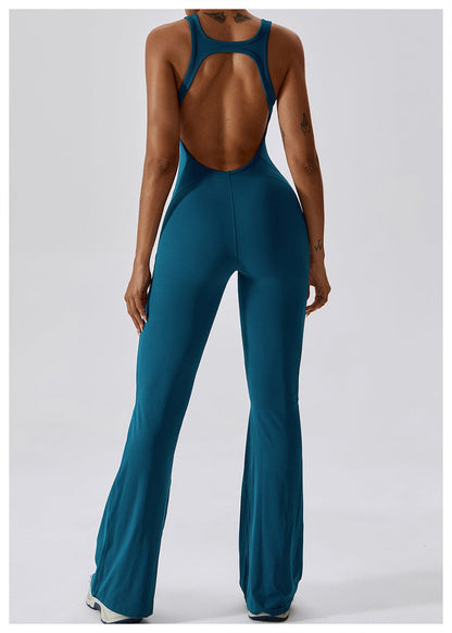 Backless Flared Tummy Control Shaping Jumpsuit For Women