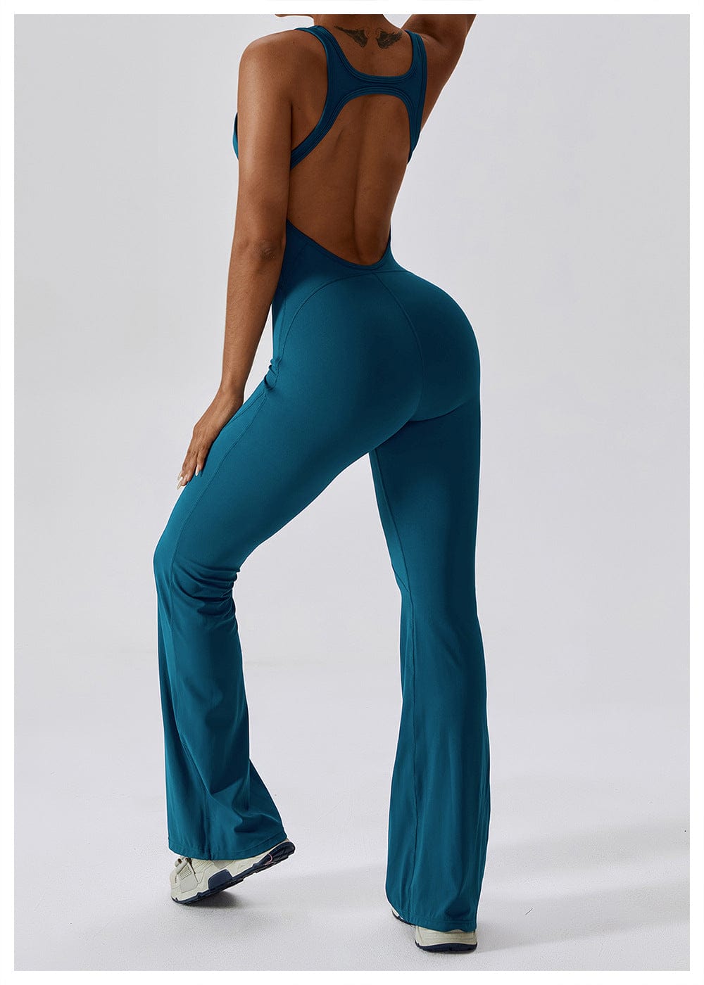 Backless Flared Tummy Control Shaping Jumpsuit For Women