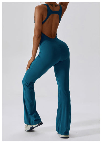 Backless Flared Tummy Control Shaping Jumpsuit For Women