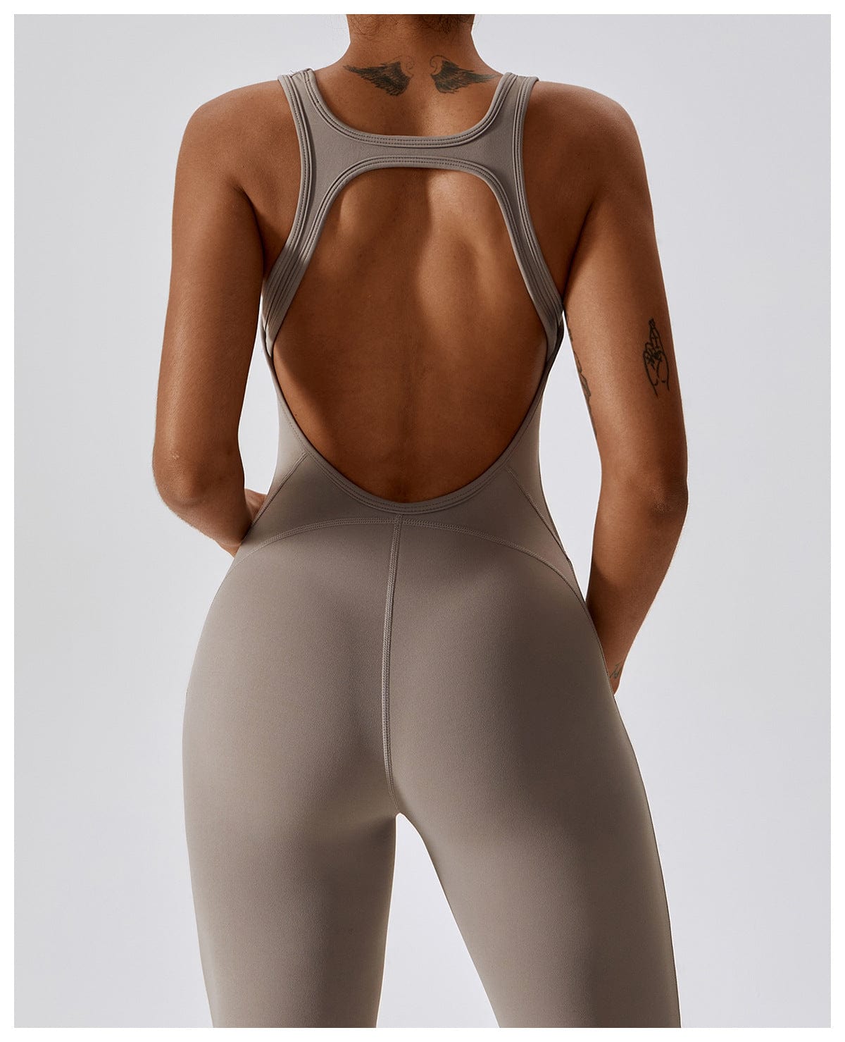 Backless Flared Tummy Control Shaping Jumpsuit For Women