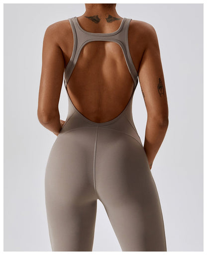 Backless Flared Tummy Control Shaping Jumpsuit For Women