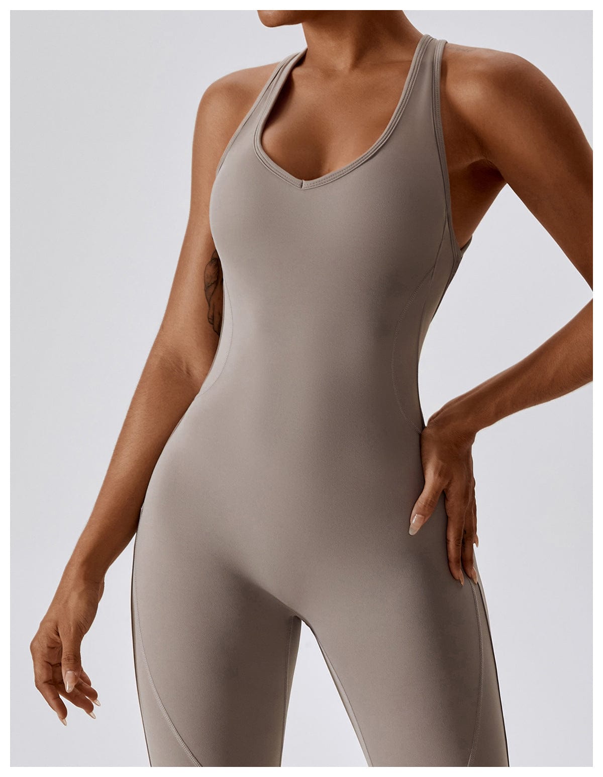 Backless Flared Tummy Control Shaping Jumpsuit For Women